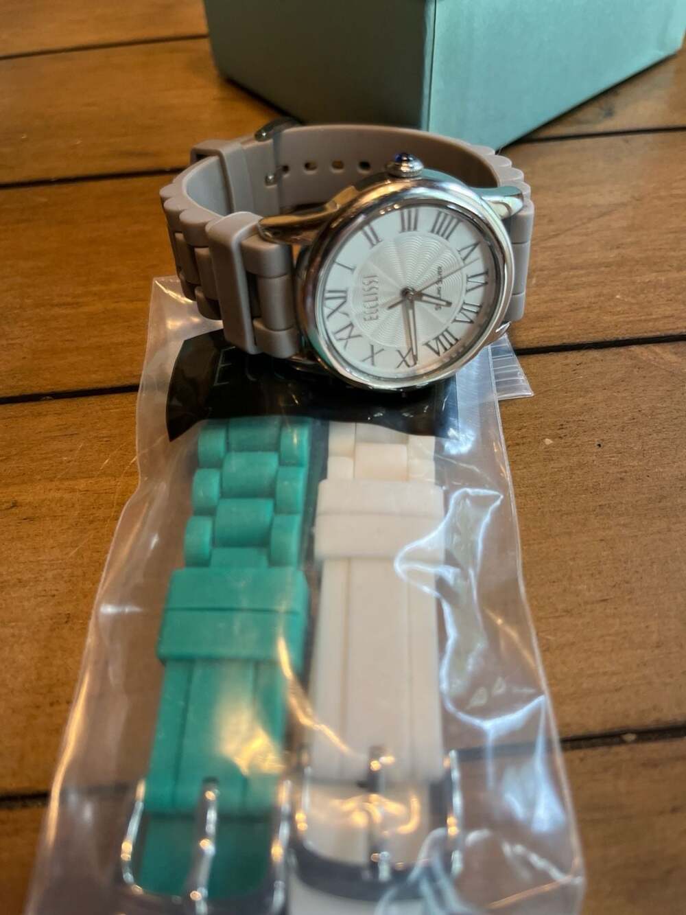 Ecclissi Sterling Silver Watch with Interchangeable Silicone Bands